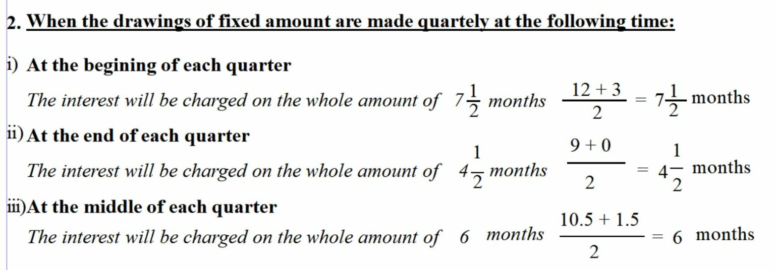 Methods to calculate Interest on Drawings Class 12
